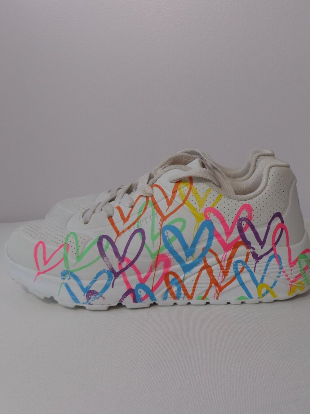 Skechers Street Uno Highlight Love Lace-up White/Multicolor  Youth Sz US 3 EU 35